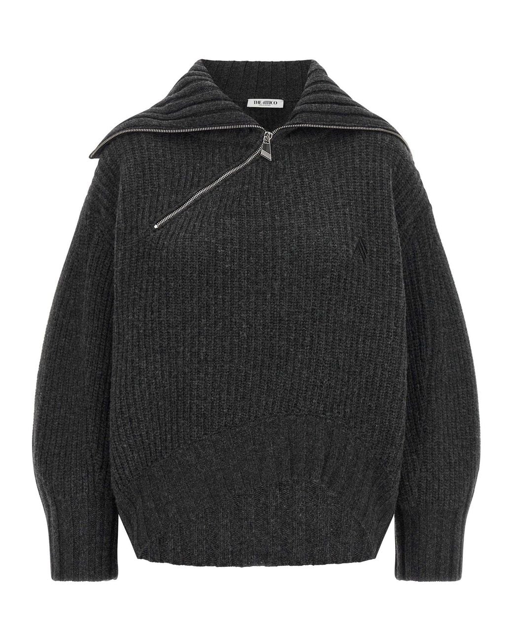 The Attico Black The Attico Virgin Wool And Cashmere Cardigan