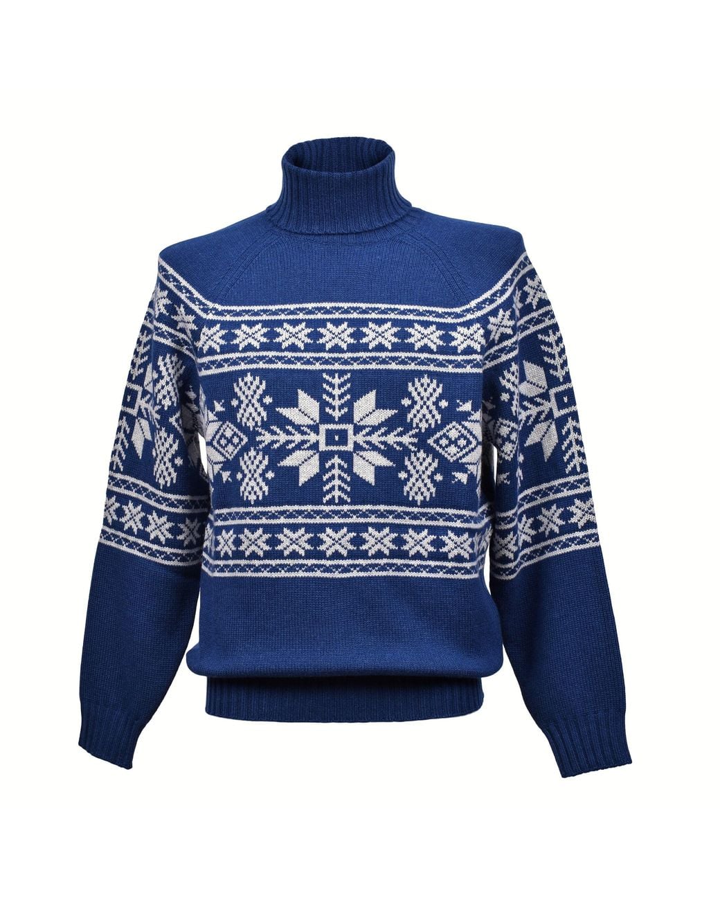 Brunello Cucinelli Blue 100% Cashmere Two Tone Turtle Neck Sweater for men