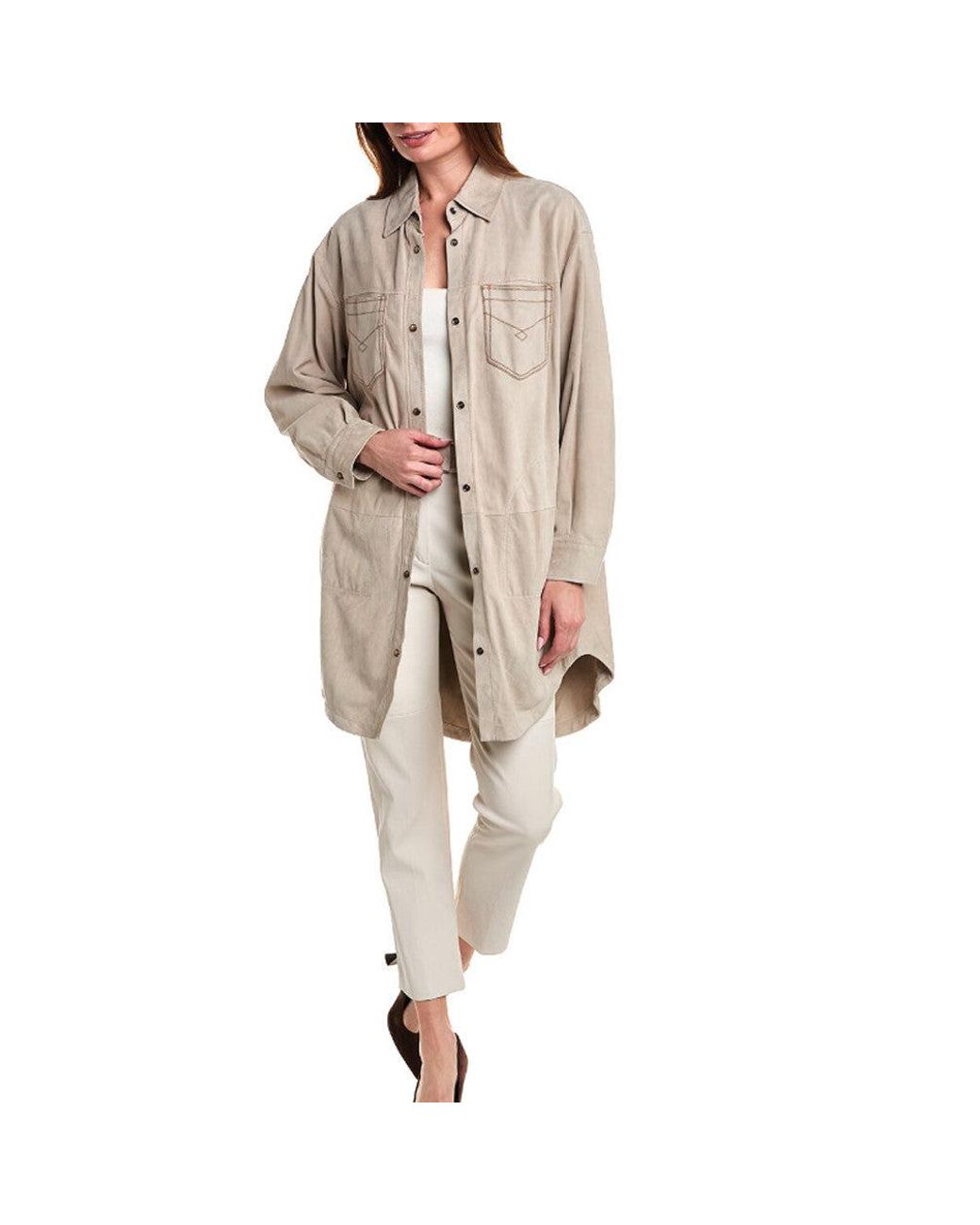 Brunello Cucinelli Natural Beige Leather Jacket