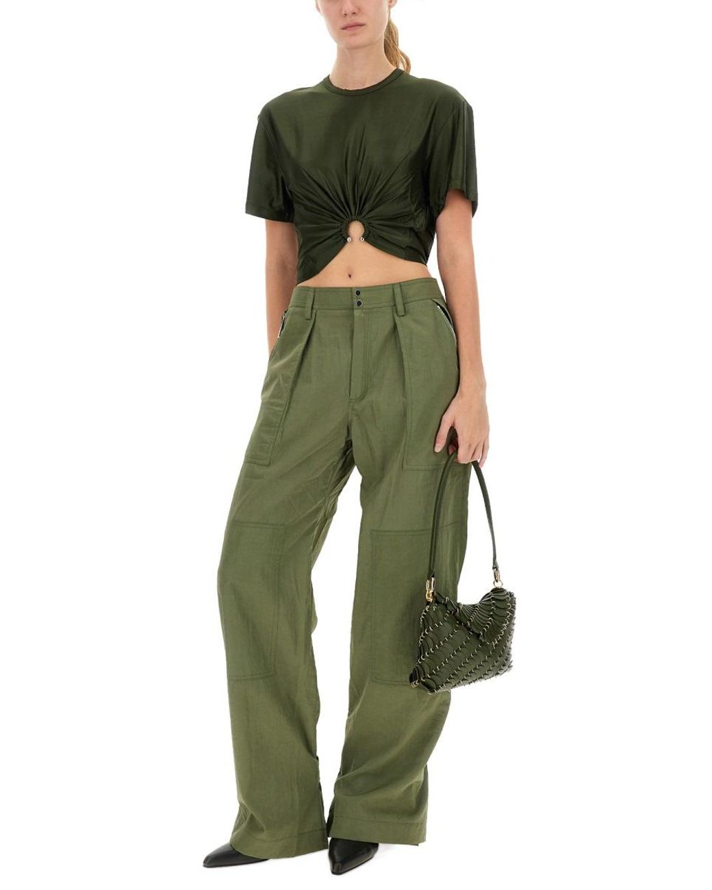 Rabanne Green Rabanne Cotton Cargo Pants