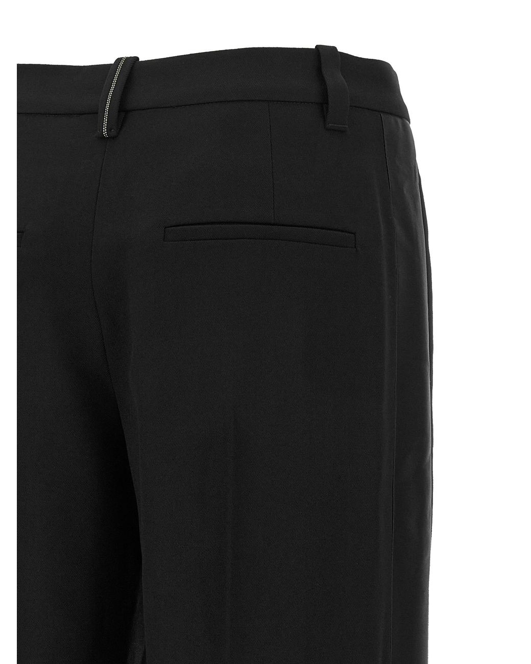 Brunello Cucinelli Black Brunello Cucinelli Pleated Virgin Wool Trousers