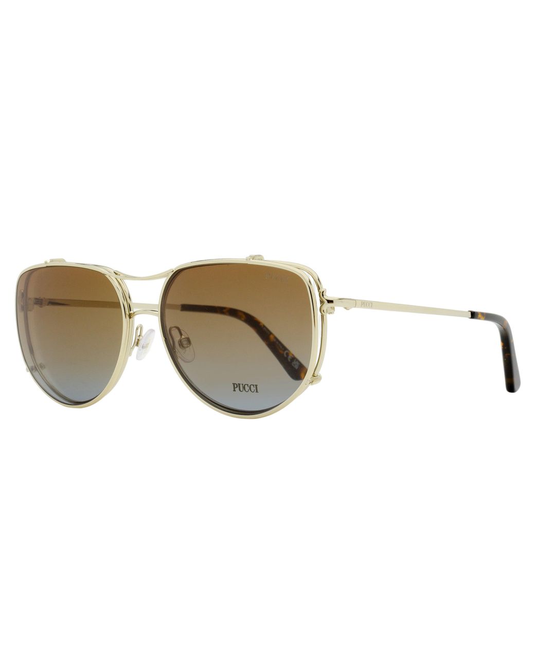 Emilio Pucci Black Emilio Pucci Ep5247 Clip-On Aviator Eyeglasses