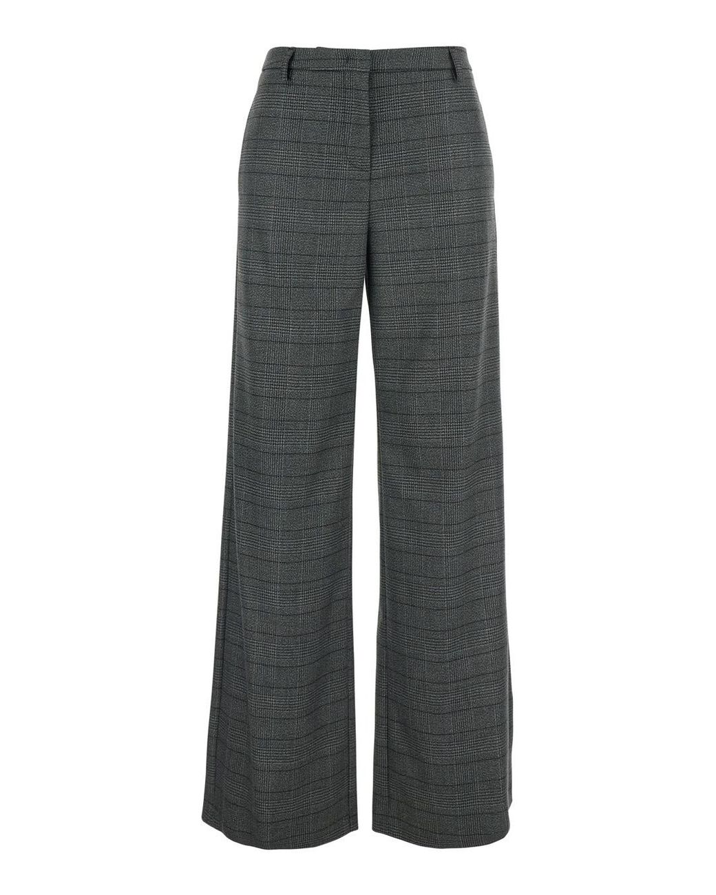 Le Plain Gray Trousers With Striped Motif
