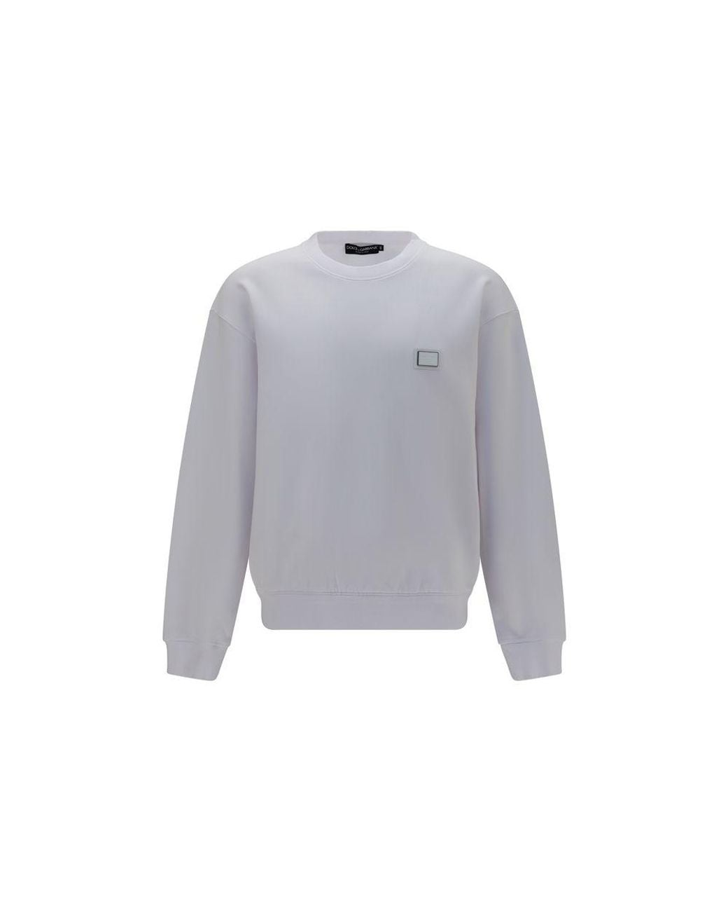 Dolce & Gabbana Gray White Cotton Sweatshirt for men