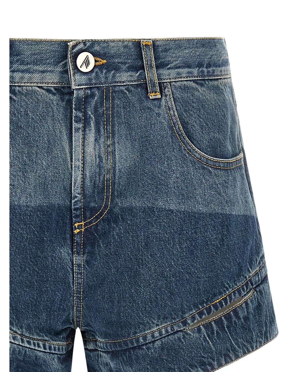 The Attico Blue Cut-Out Shorts