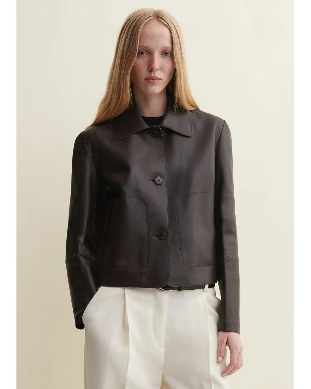 Arma Black Arma Crocodile-Embossed Leather Jacket