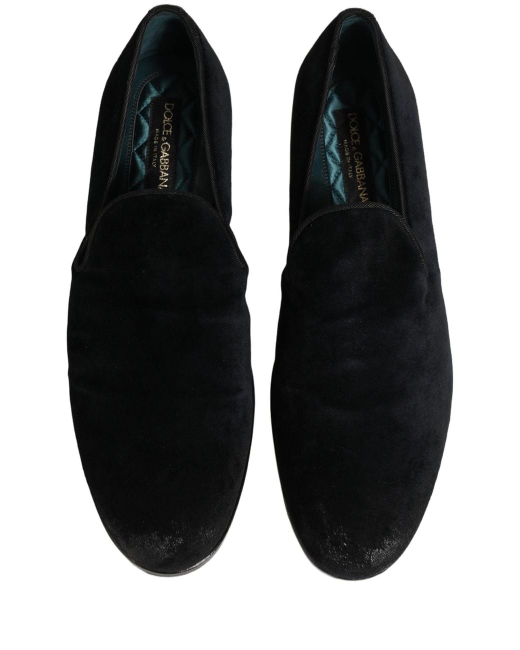 Dolce & Gabbana Black Suede Slip On Slippers Loafers Shoes Leather for men