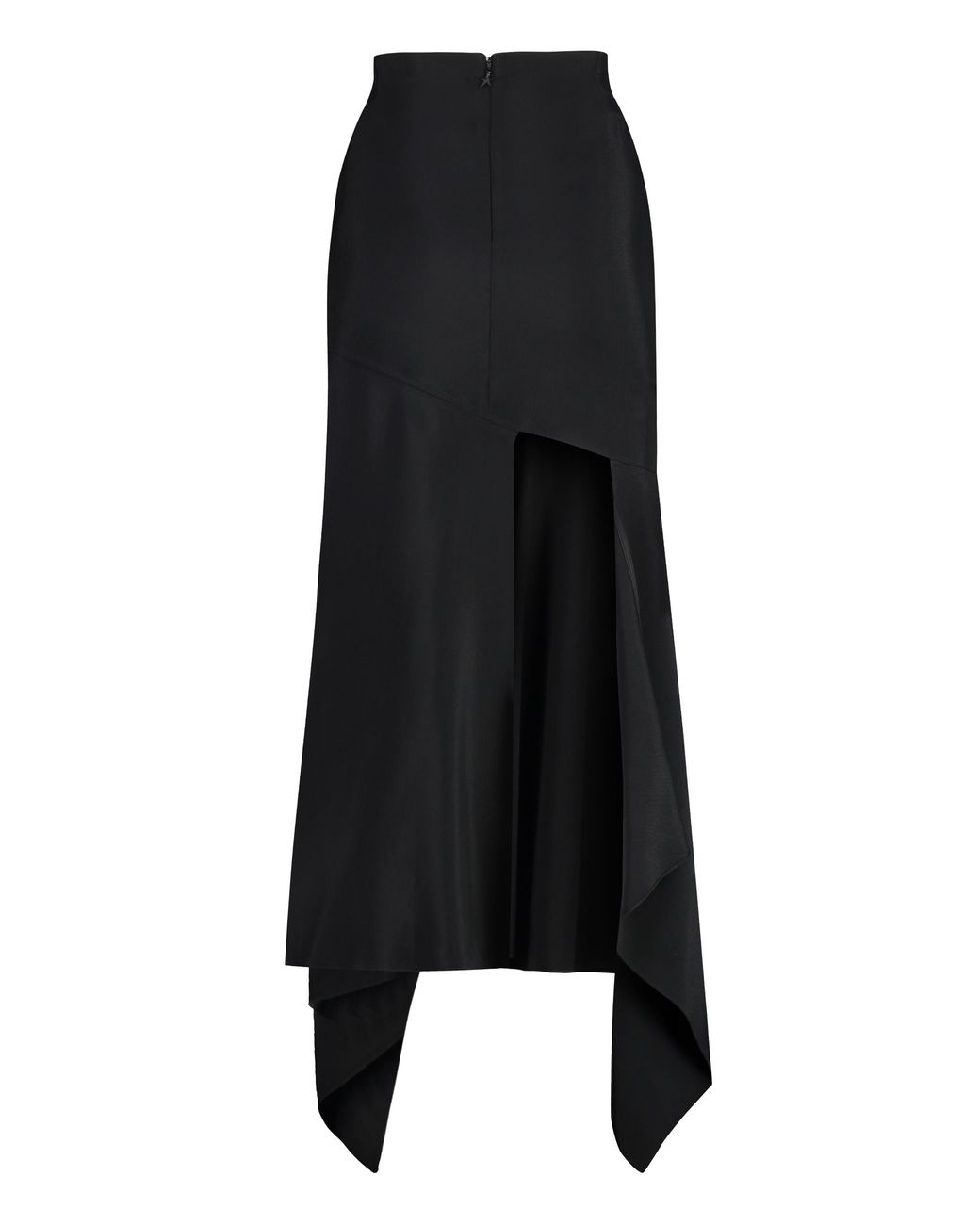 Mugler Black Gabardine Midi Skirt Viscose