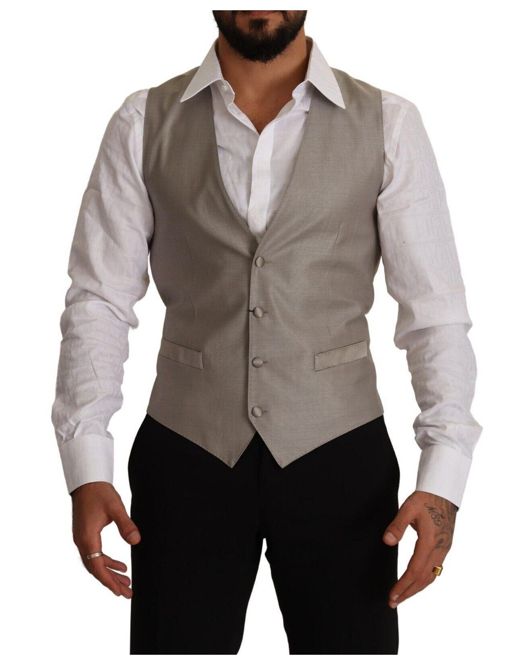 Dolce & Gabbana Brown Wool Single Breasted Waistcoat Vest Virgin Clothing for men