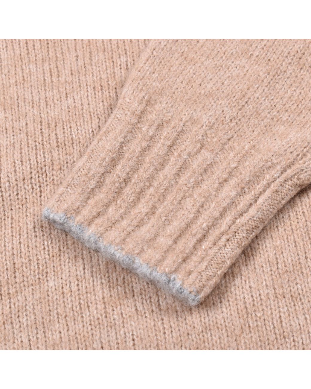 Brunello Cucinelli Pink Light Camel Wool Turtleneck Sweater for men