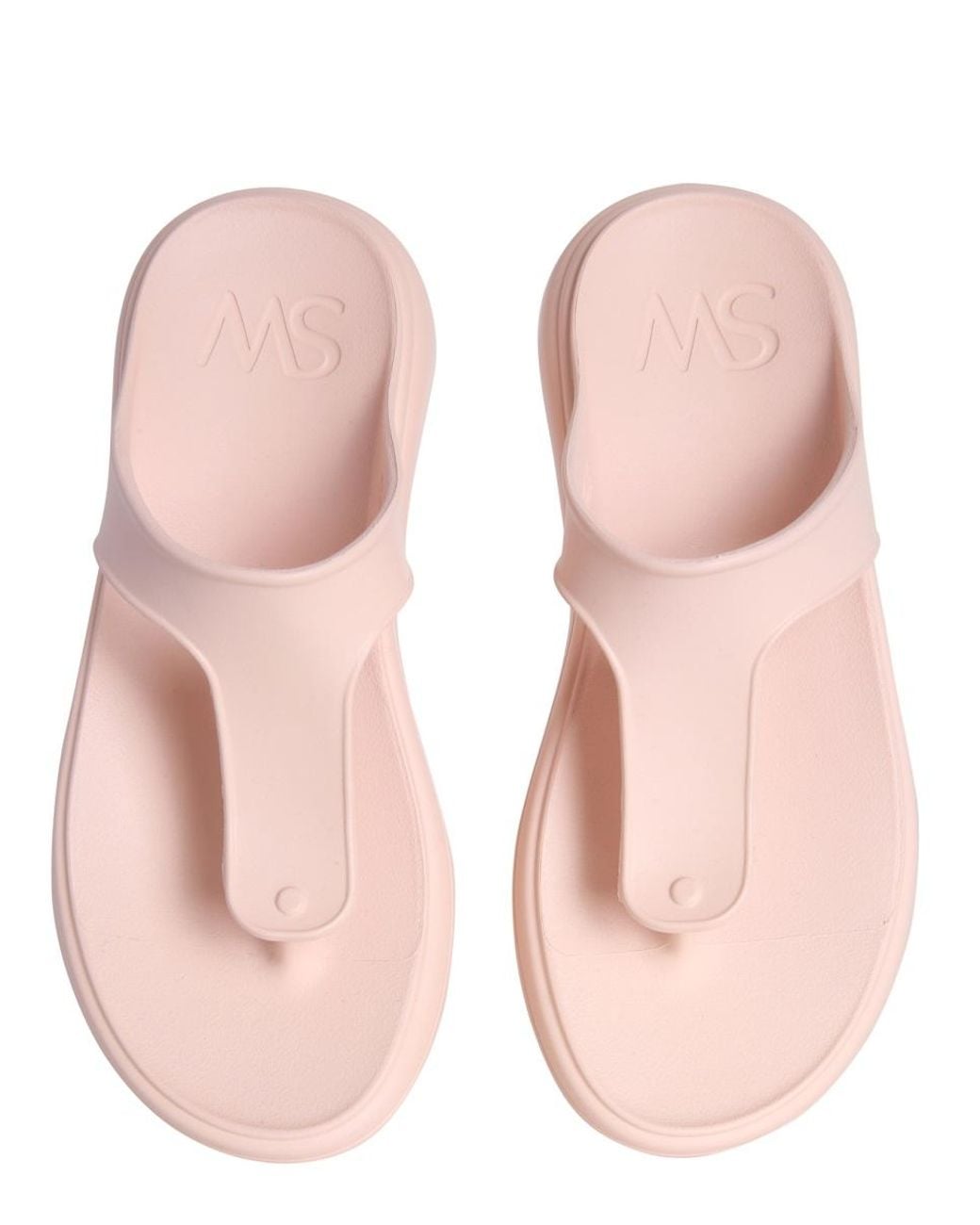 Stuart Weitzman Pink T-Strap Slide Sandals Rubber