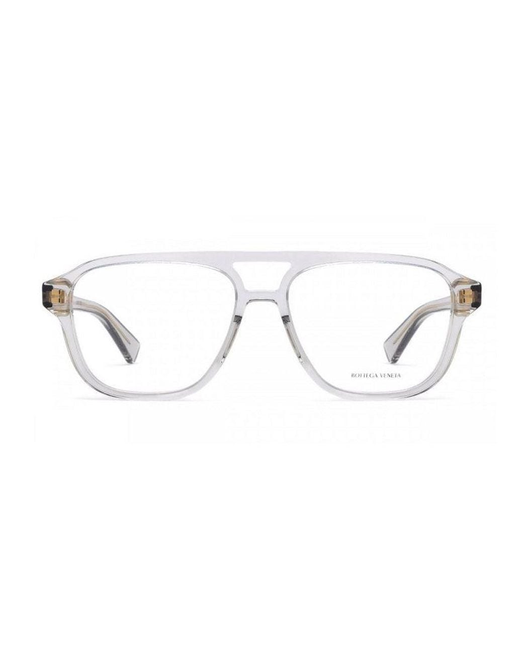 Bottega Veneta Metallic Eyeglasses Aviator Full Rim, Frame And Clear Demo Lenses Lens Bv1294O004 Sunglasses for men