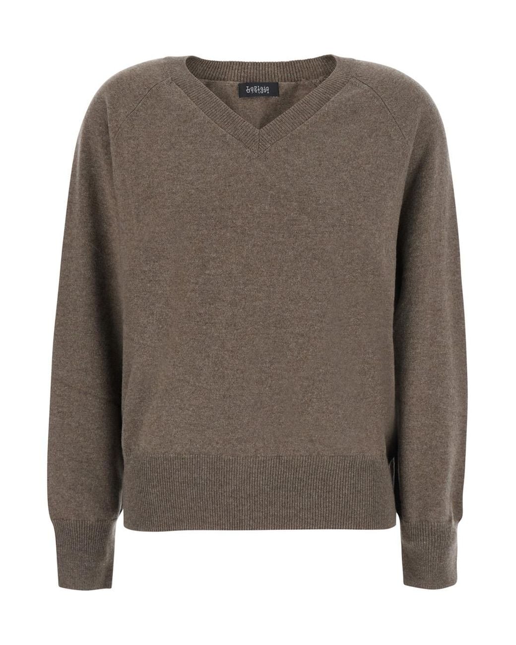 Le Plain Brown V-Neck Sweater V Neck 12Gg Cashmere Top
