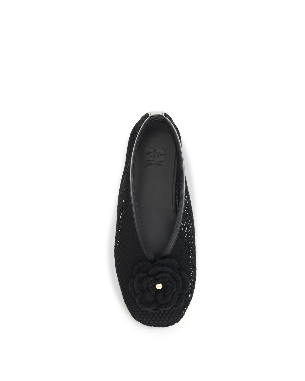 Ganni White Ballerina Shoes Jenny Upper Viscose