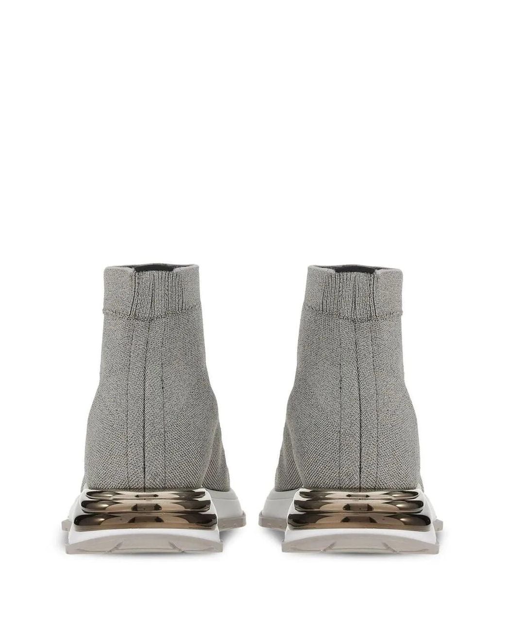 Ferragamo Gray Logo-Print Sock Sneakers 030177753455