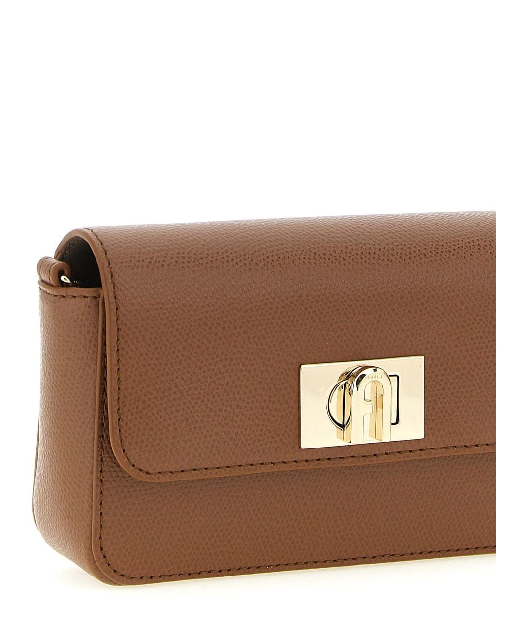Furla Lock Furla Crossbody Bag in Brown | Lyst