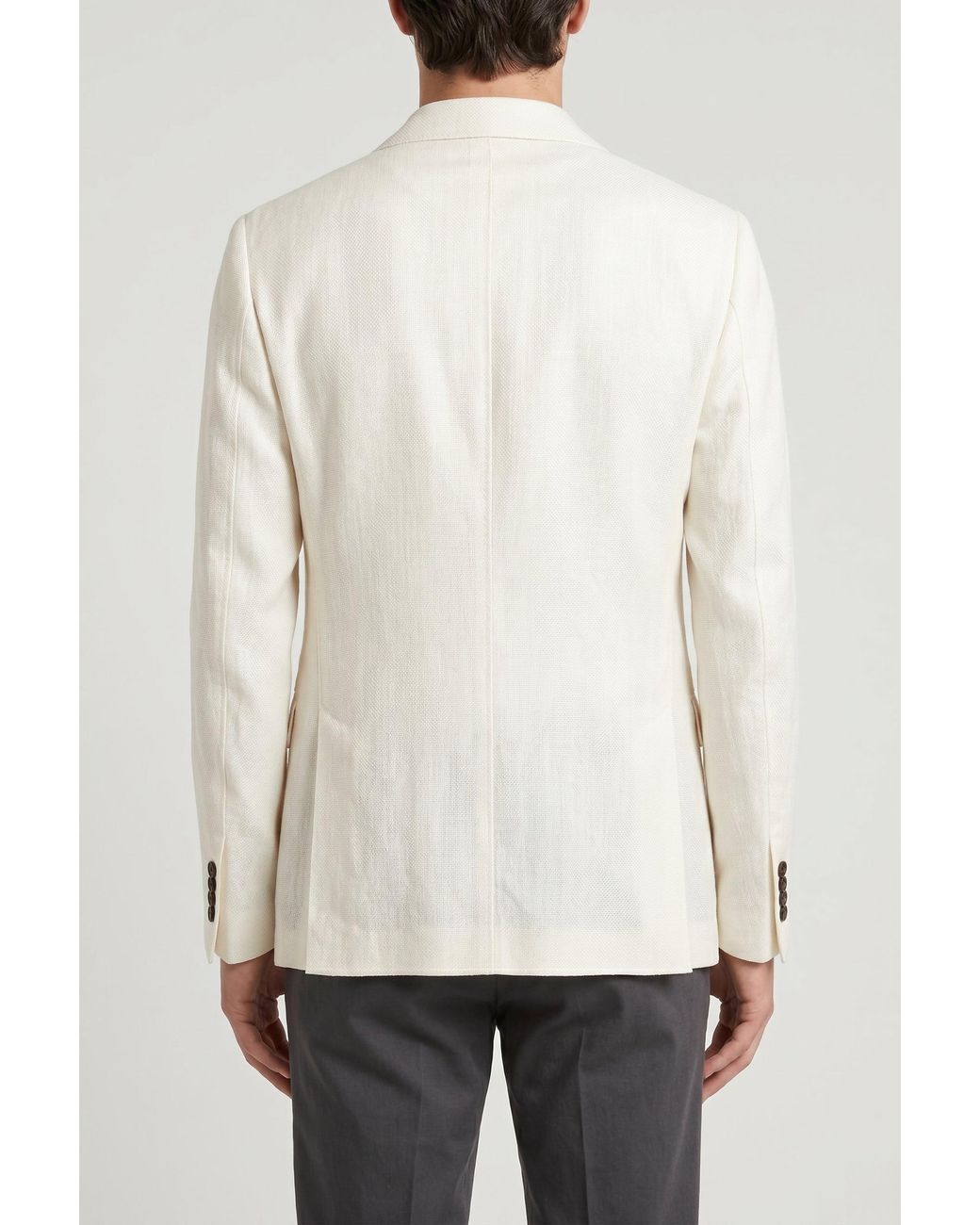 Brunello Cucinelli Natural Off Linen Silk Blazer for men