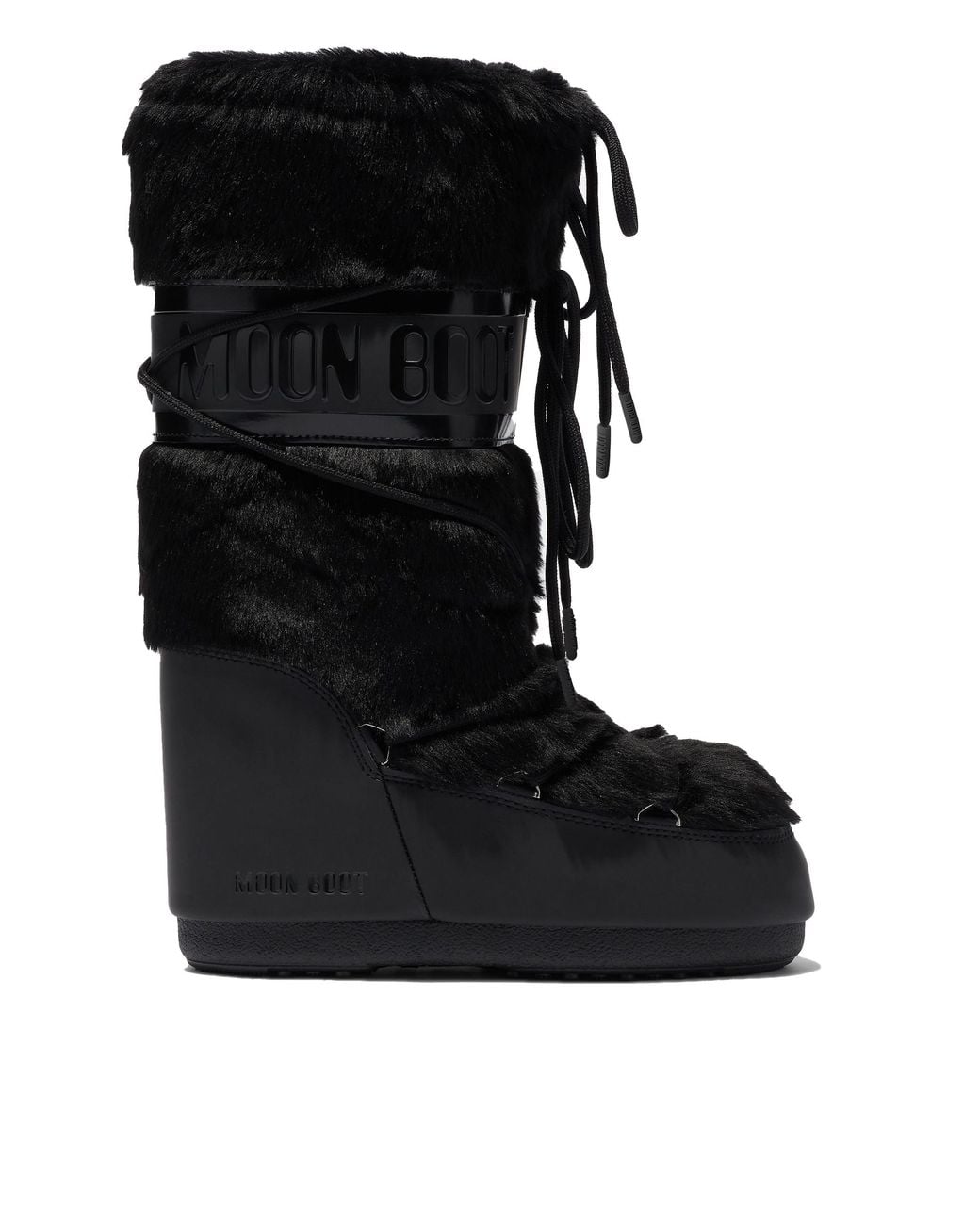 Moon Boot Black Icon Faux Fur Snow Boots Upper: Modacrylic