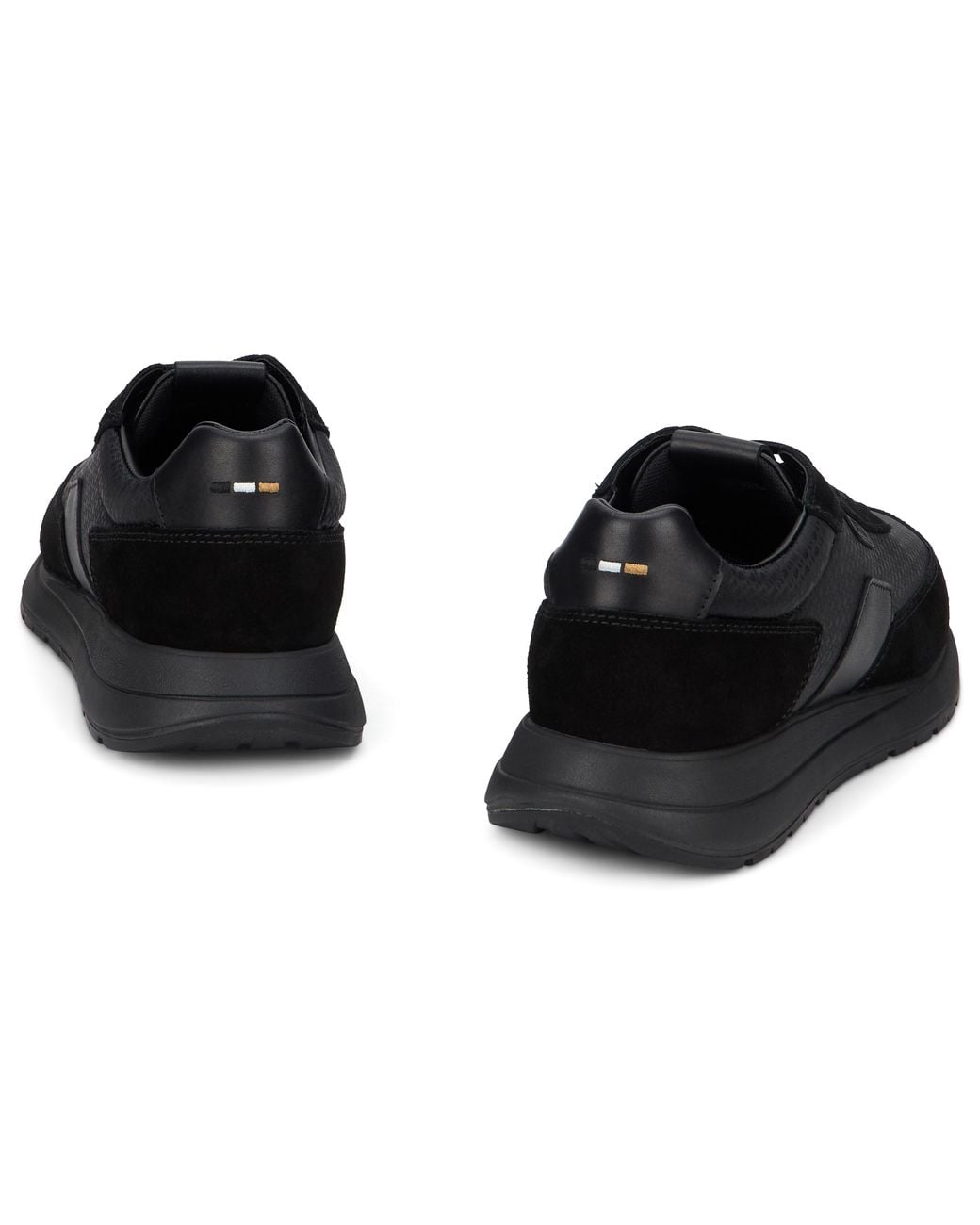 Boss Black Low-Top Leather And Fabric Sneakers Calfskin Trainers for men