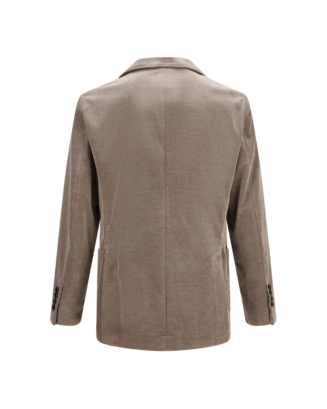 Brunello Cucinelli Gray Jacket Double-Breasted Corduroy Cotton for men