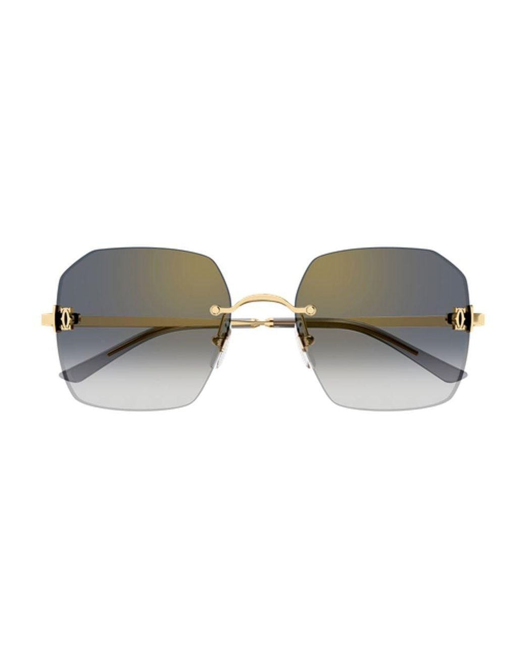 Cartier Brown Cartier Eyewear Ct0591S Square Rimless Sunglasses for men