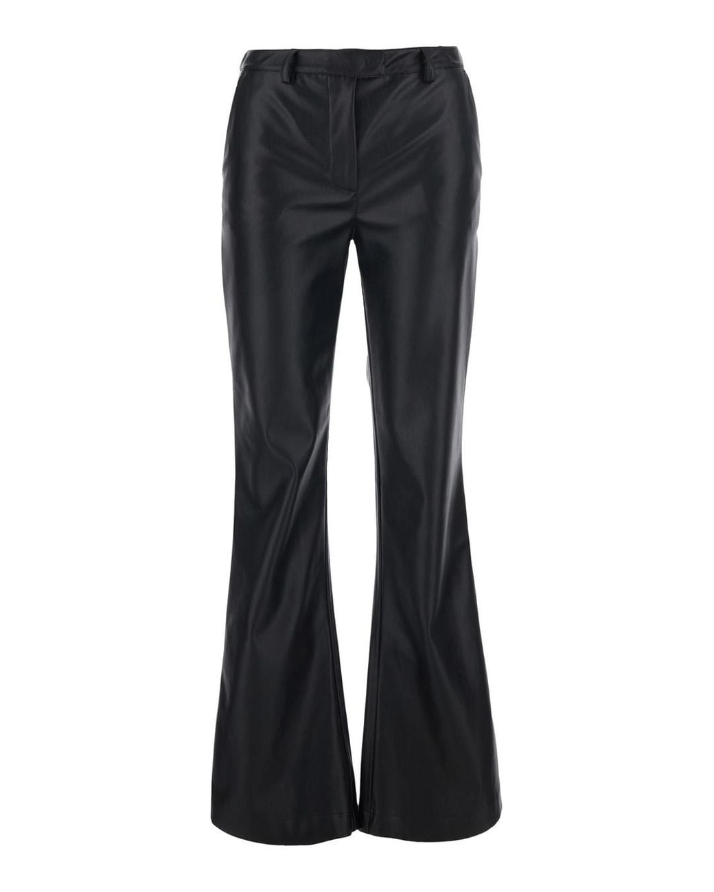 Le Plain Black Eco-Leather Pants Trousers