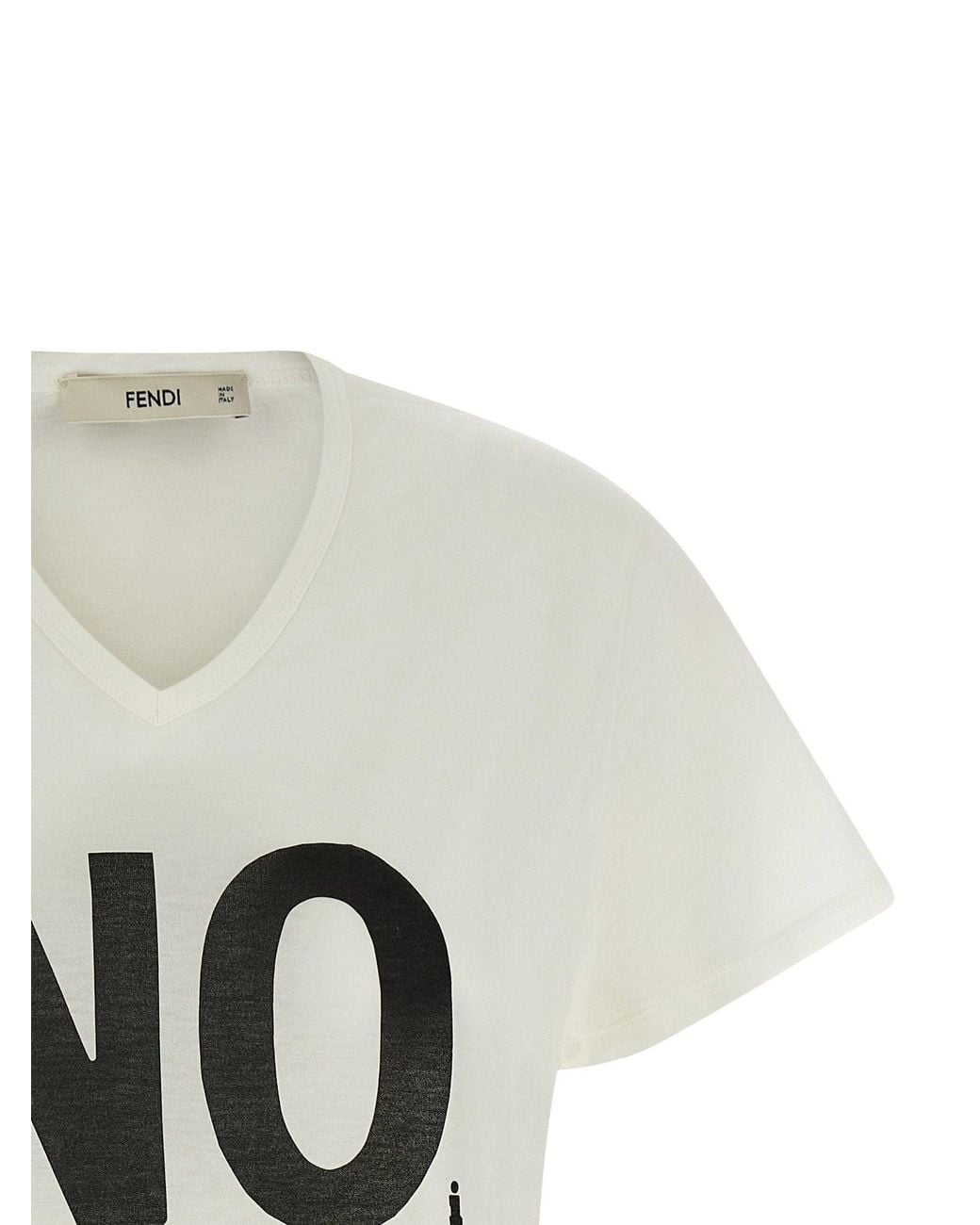 Fendi White Logo-Print T-Shirt