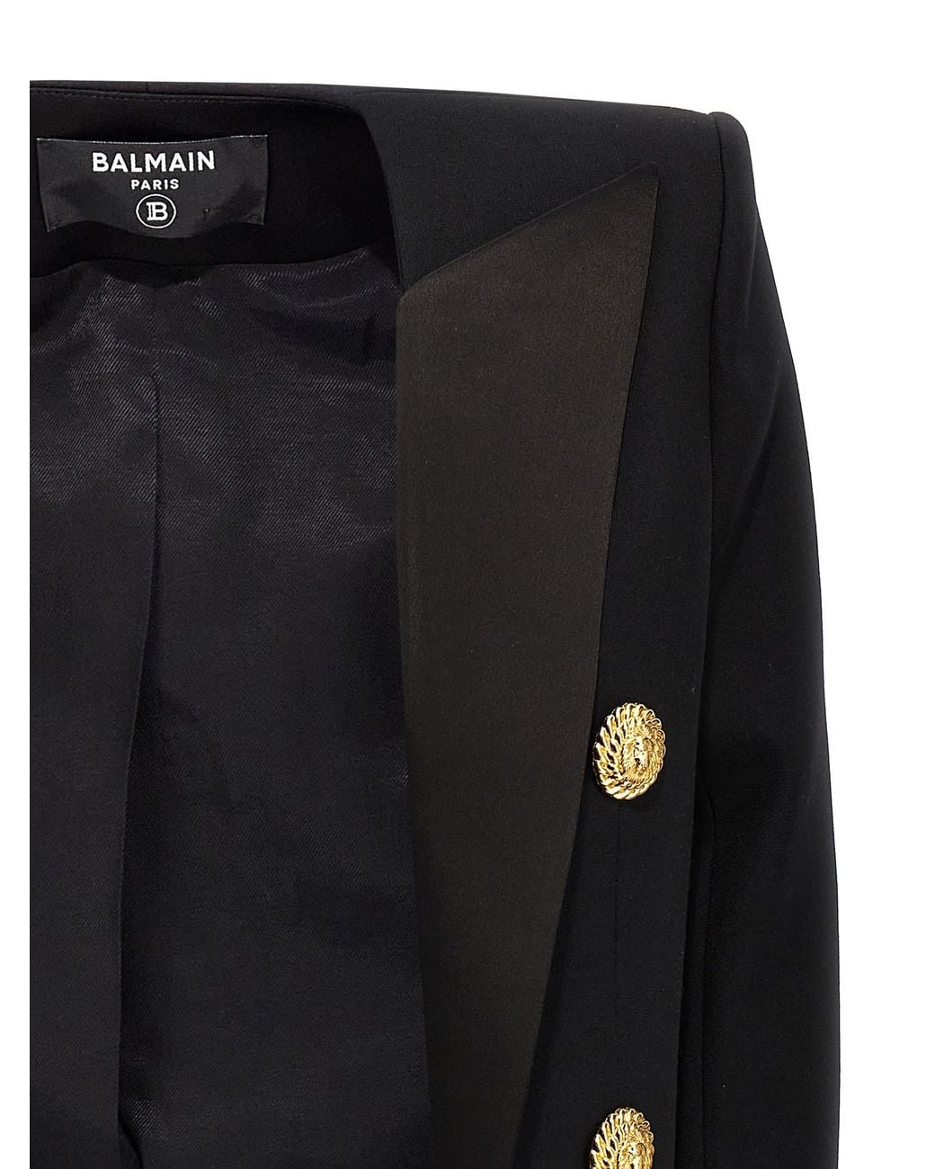 Balmain Black Blazer With Satin Lapels