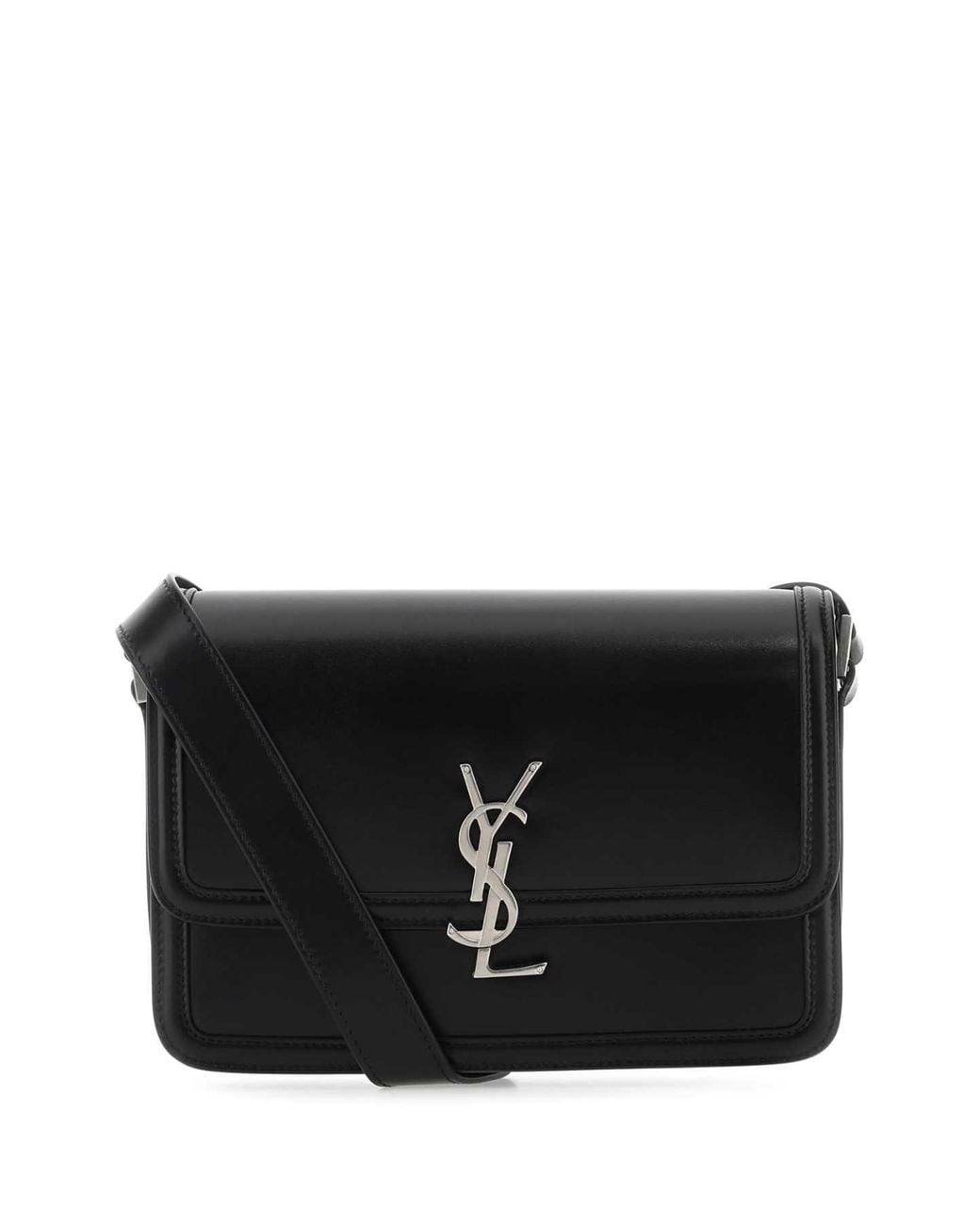 Saint Laurent Black Saint Laurent Ysl Logo Leather Shoulder Bag