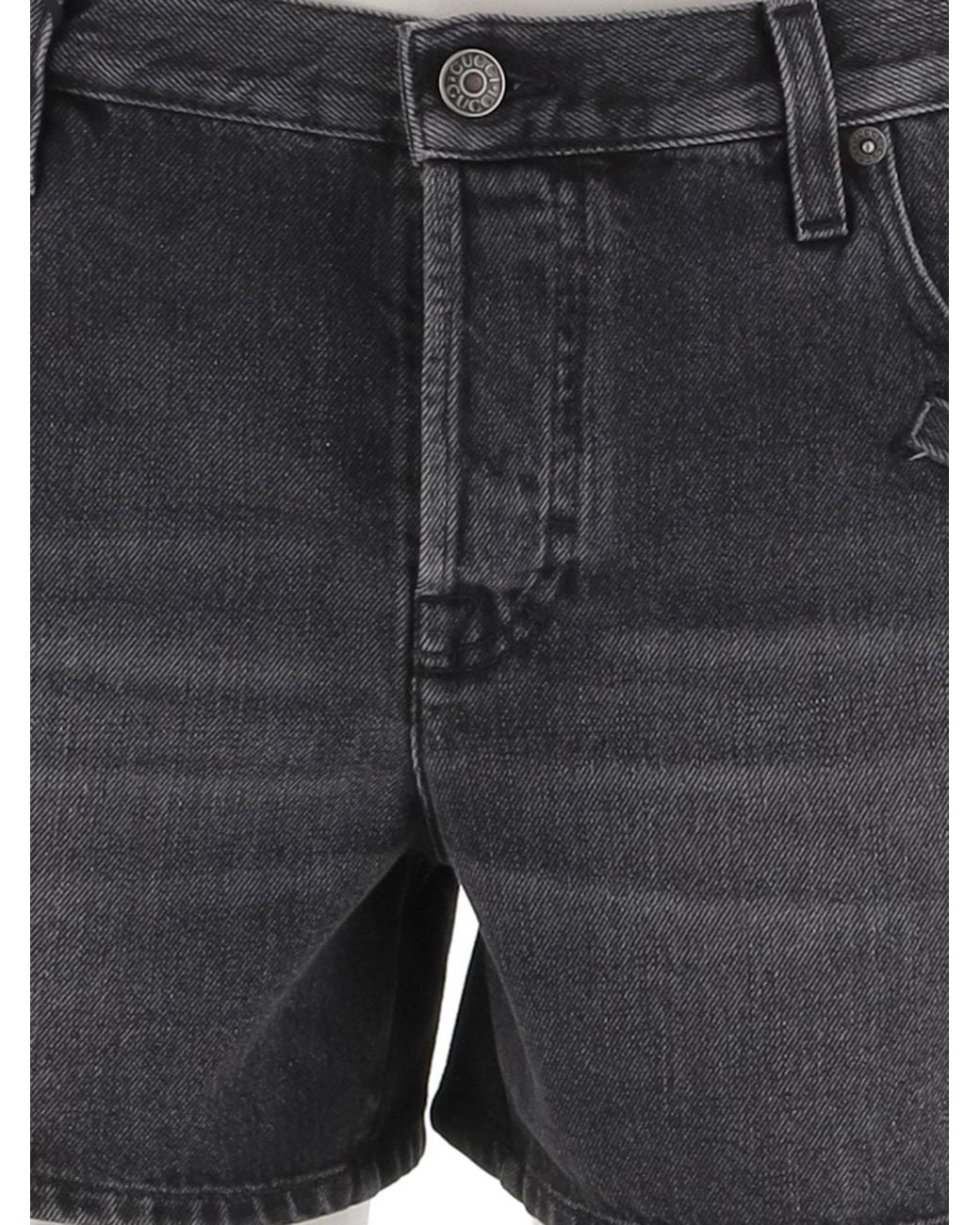 Gucci Black Jeans Short Cotton Denim