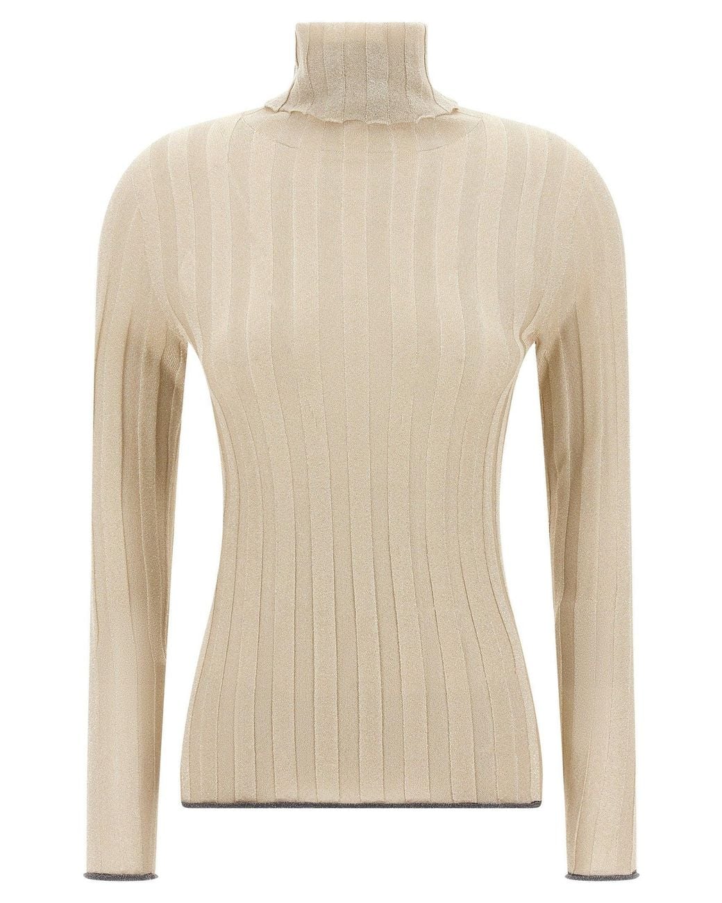 Fabiana Filippi Natural Ribbed Lurex Sweater