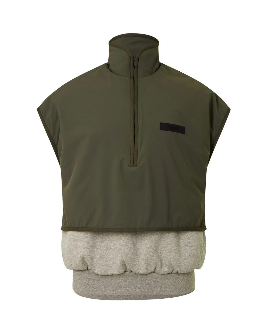 Fear Of God Green Essentials Nylon Fleece Mockneck Vest for men