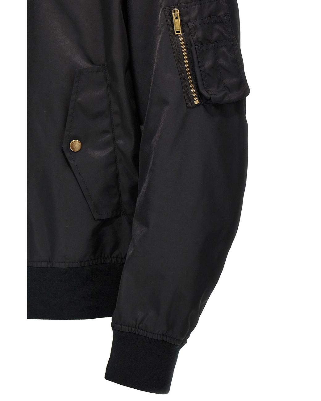 Valentino Garavani Black Logo Bomber Jacket Polyamide Down Jacket, Parka, Casual for men