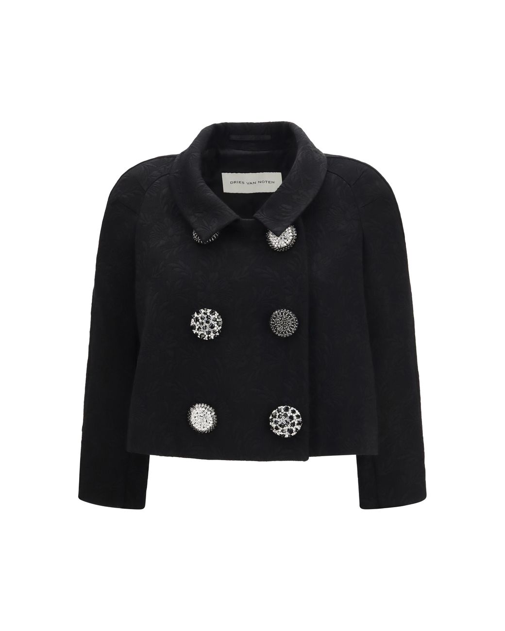 Dries Van Noten Black Cropped Jacket Canvas