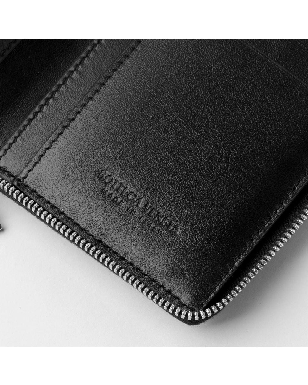 Bottega Veneta Black Bottega Veneta Quilted Leather Wallet for men