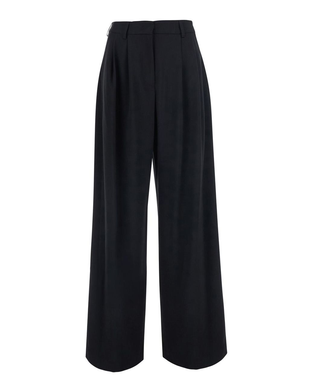 Le Plain Black Trousers Wool-Blend Wool Blend