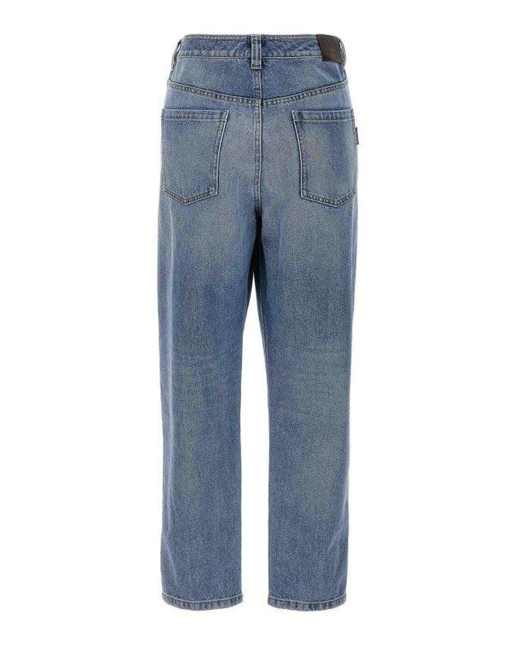 Brunello Cucinelli Blue Light Straight Trousers