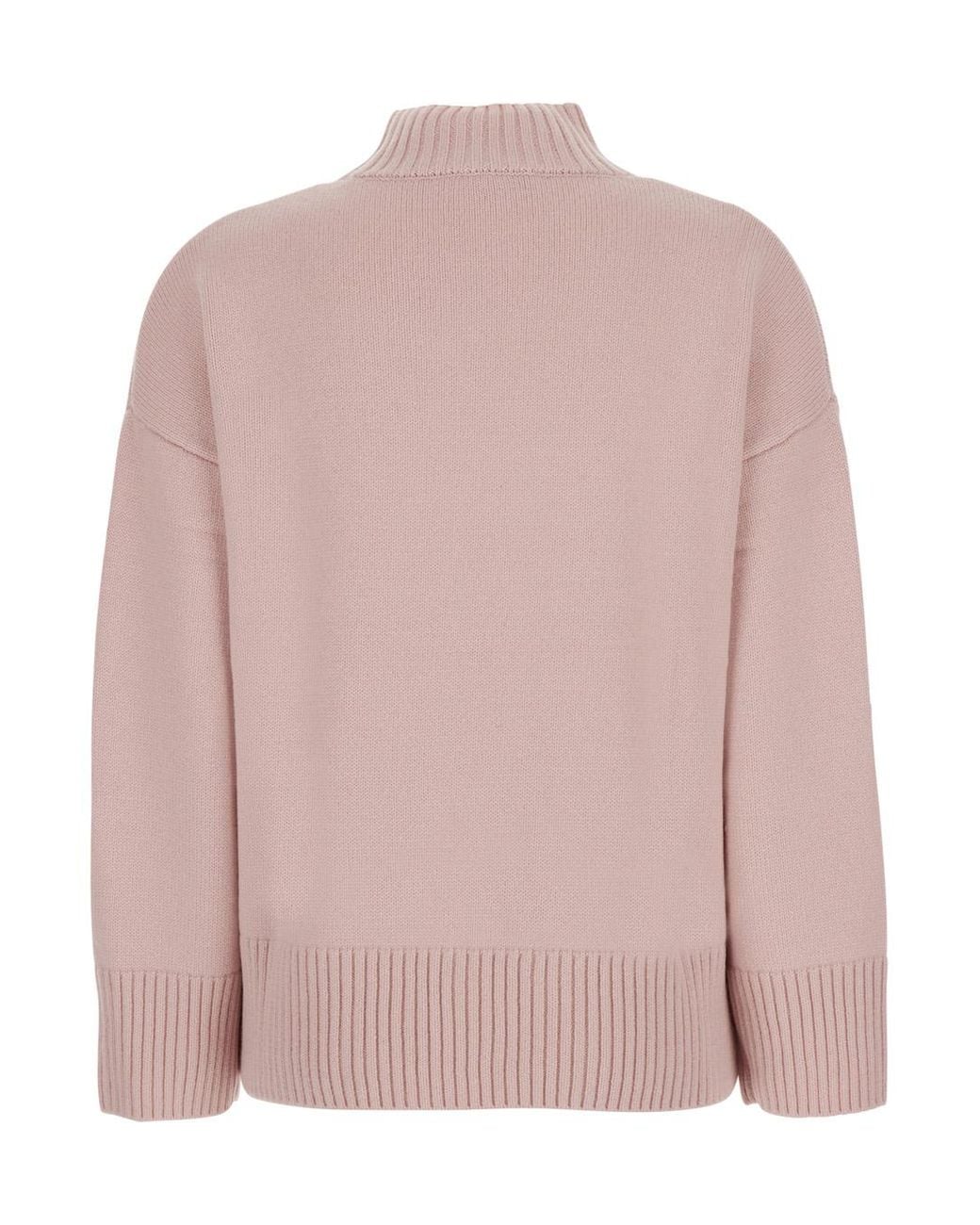 Le Plain Pink Mock Neck Cashmere Pullover Top