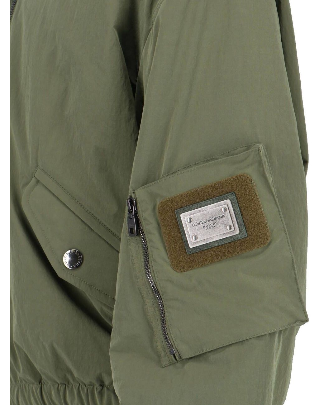 Dolce & Gabbana Green Logo Bomber Jacket for men