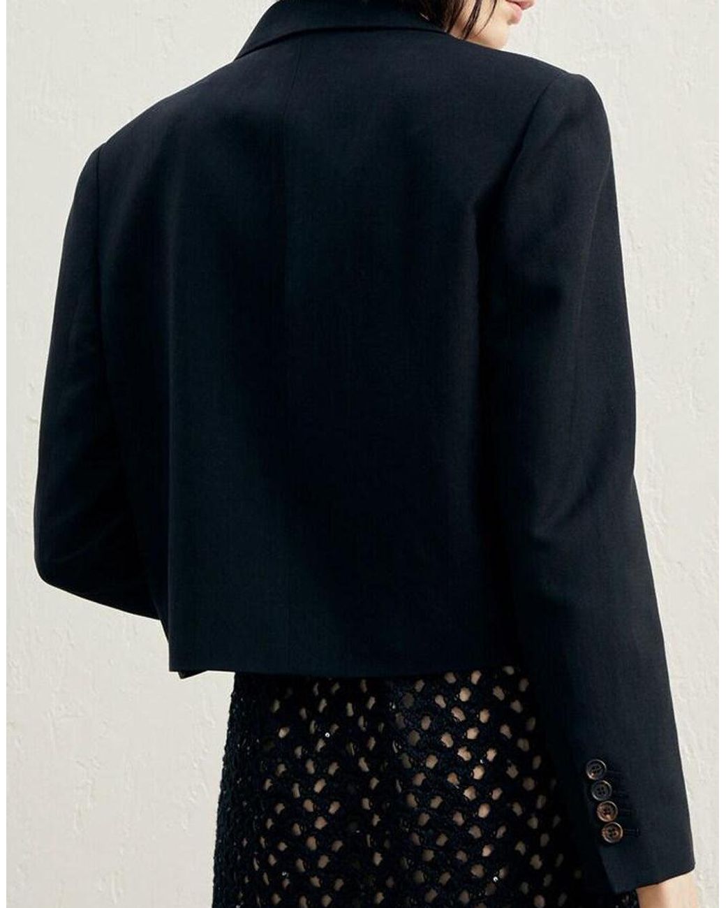 Brunello Cucinelli Blue Cropped Linen Blazer