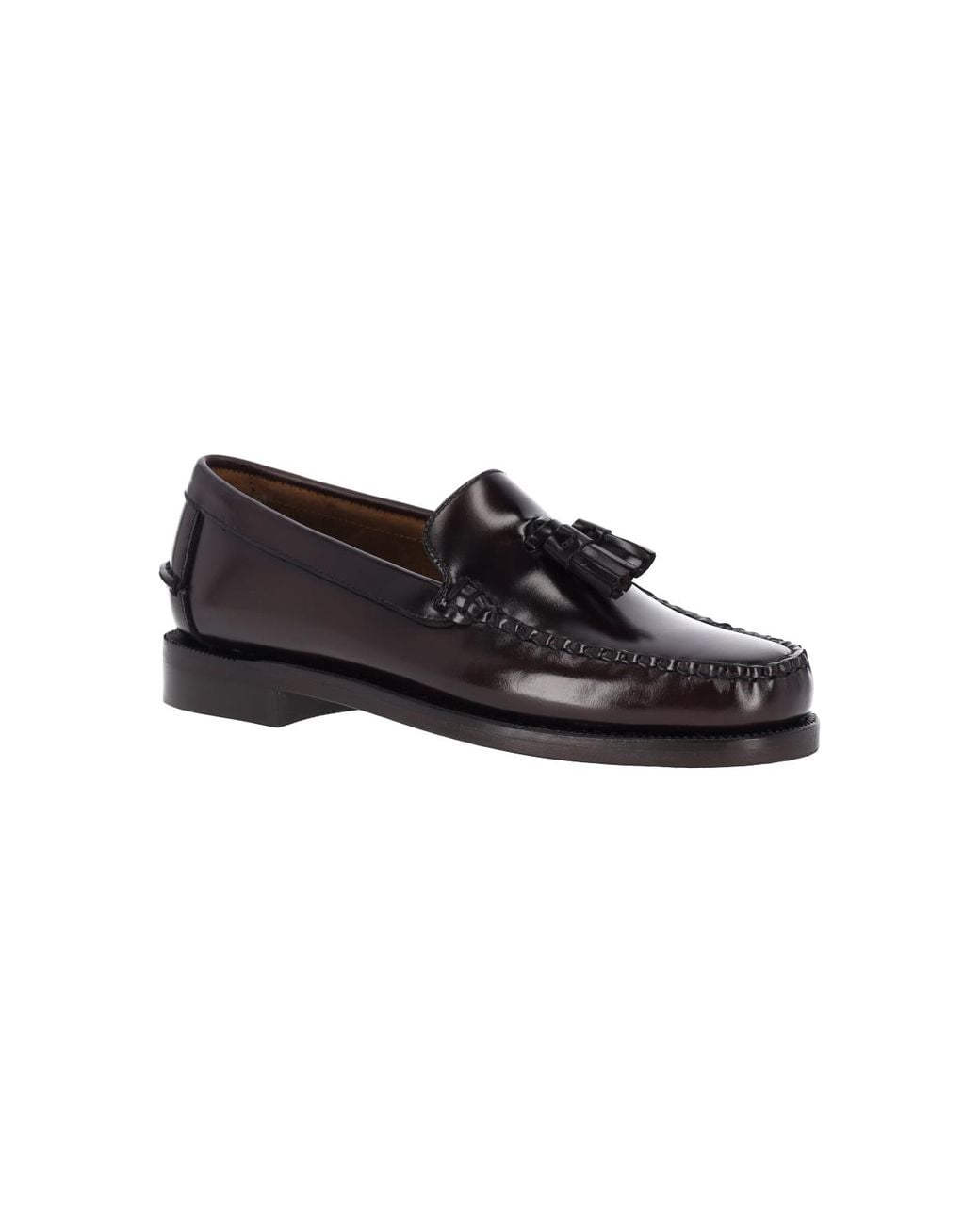 Sebago Black Flat Shoes Leather for men