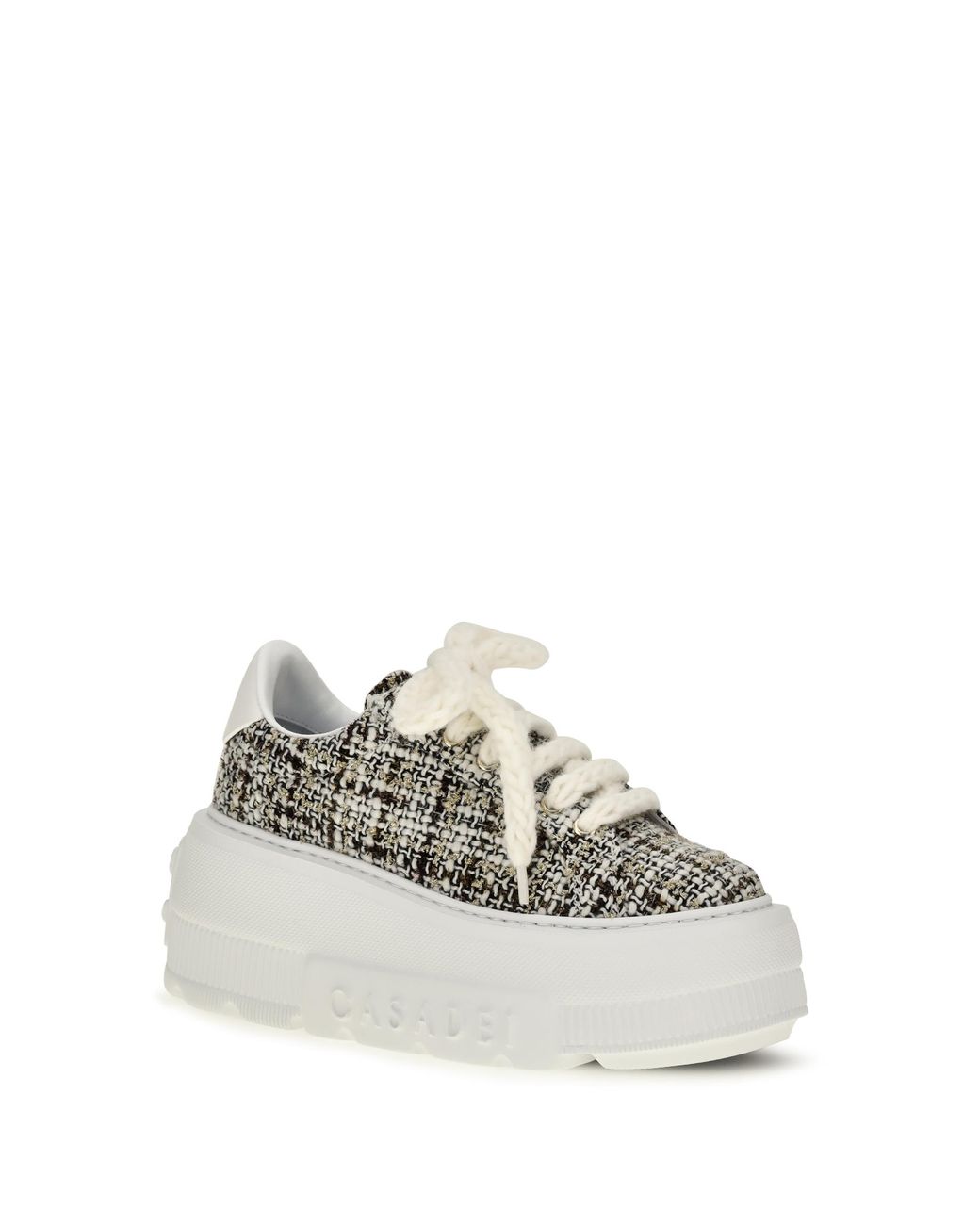 Casadei White Sneakers Nexus Bouclé Upper: Fabric Trainers