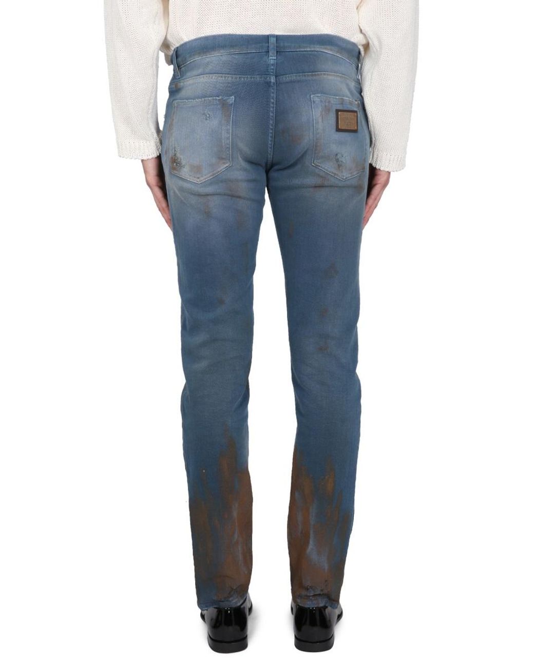Dolce & Gabbana Blue Dolce & Gabbana Skinny Fit Cotton Jeans for men
