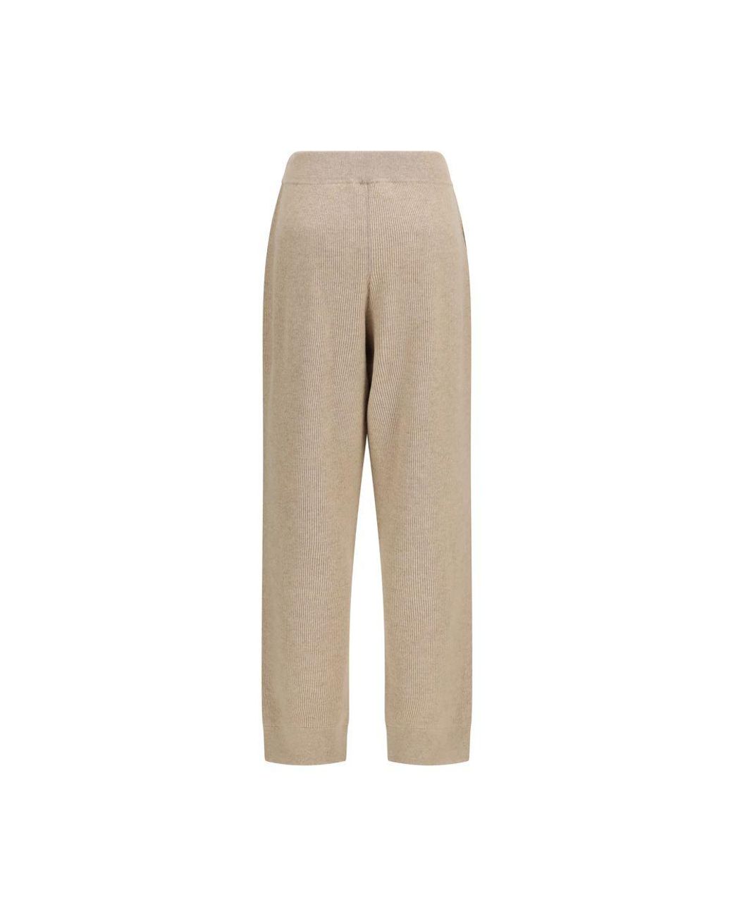 Brunello Cucinelli Natural Beige Cashmere Casual Pants