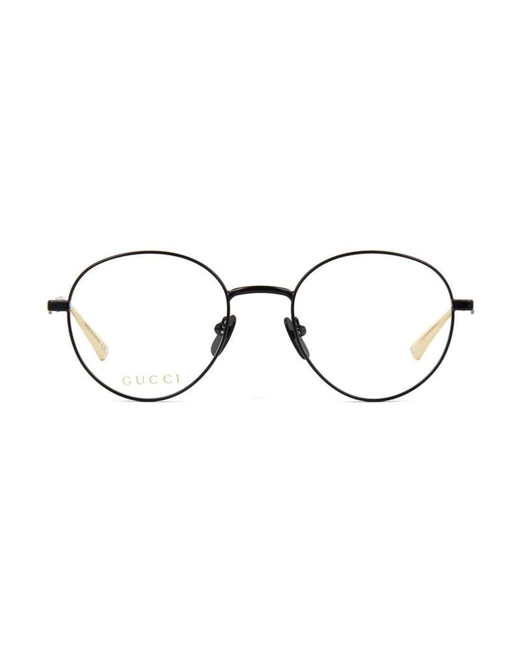 Gucci Metallic Eyeglasses Round Full Rim, Frame And Clear Demo Lenses Lens Gg0337O002 Sunglasses for men