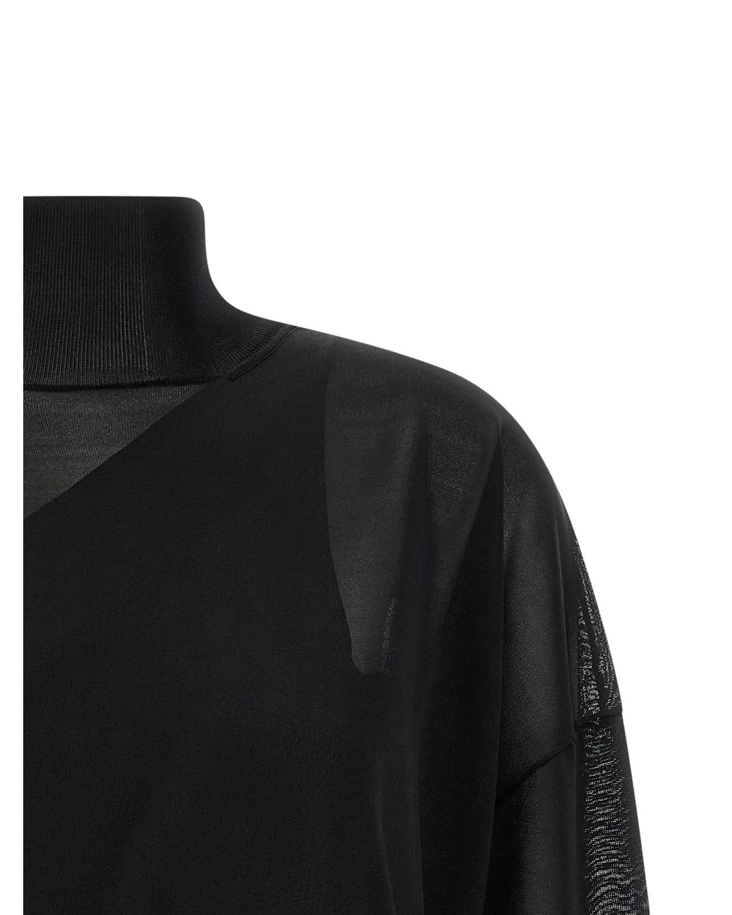 Fendi Black Fendi Semi-Transparent Silk Organza Sweater