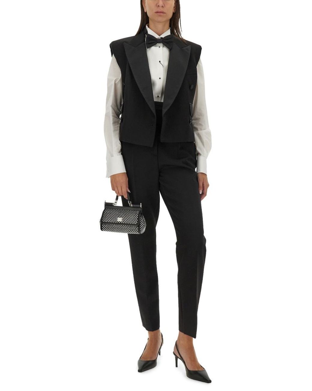 Dolce & Gabbana Black Dolce & Gabbana Double-Breasted Sleeveless Blazer