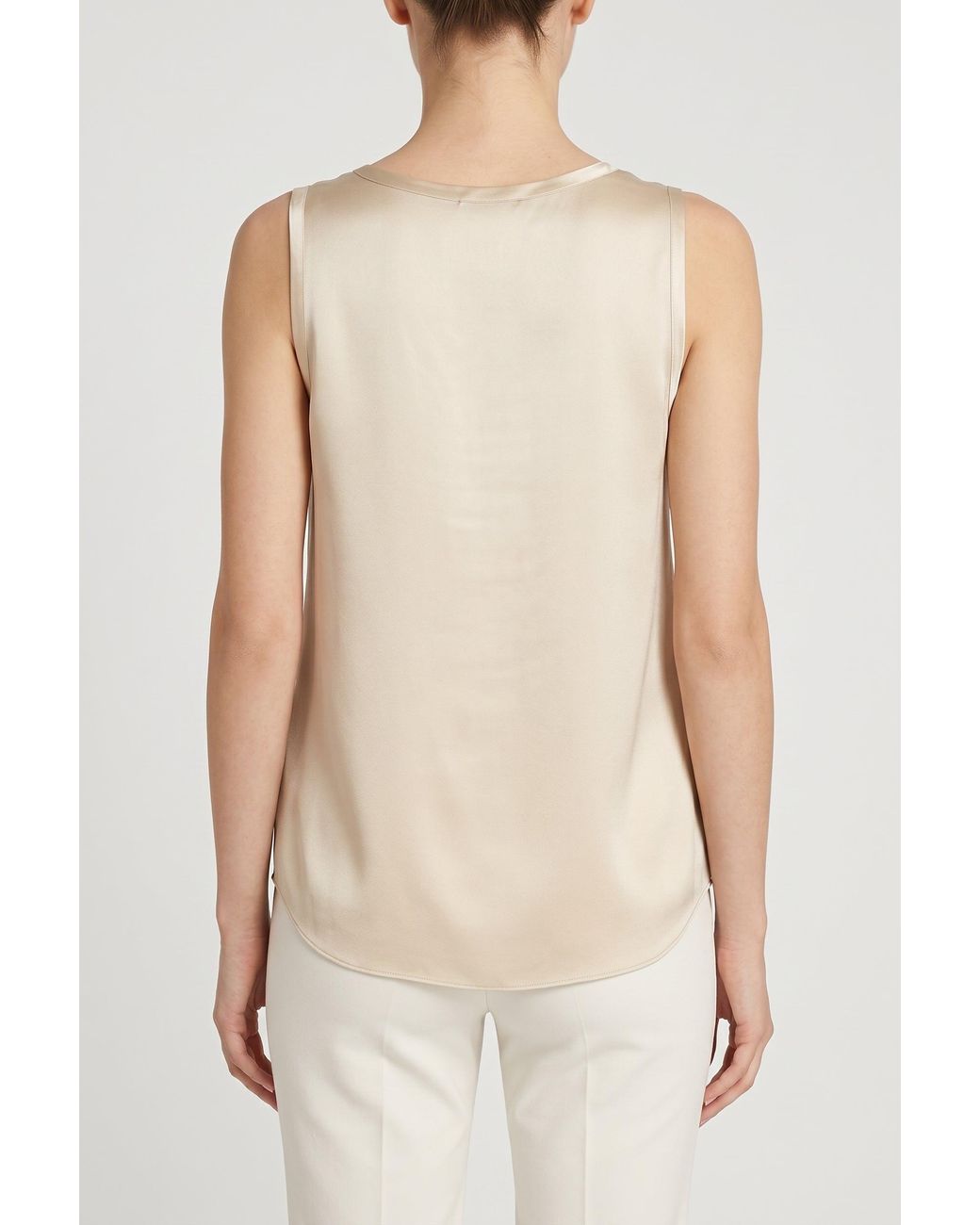 Brunello Cucinelli White Light Silk Tank Top