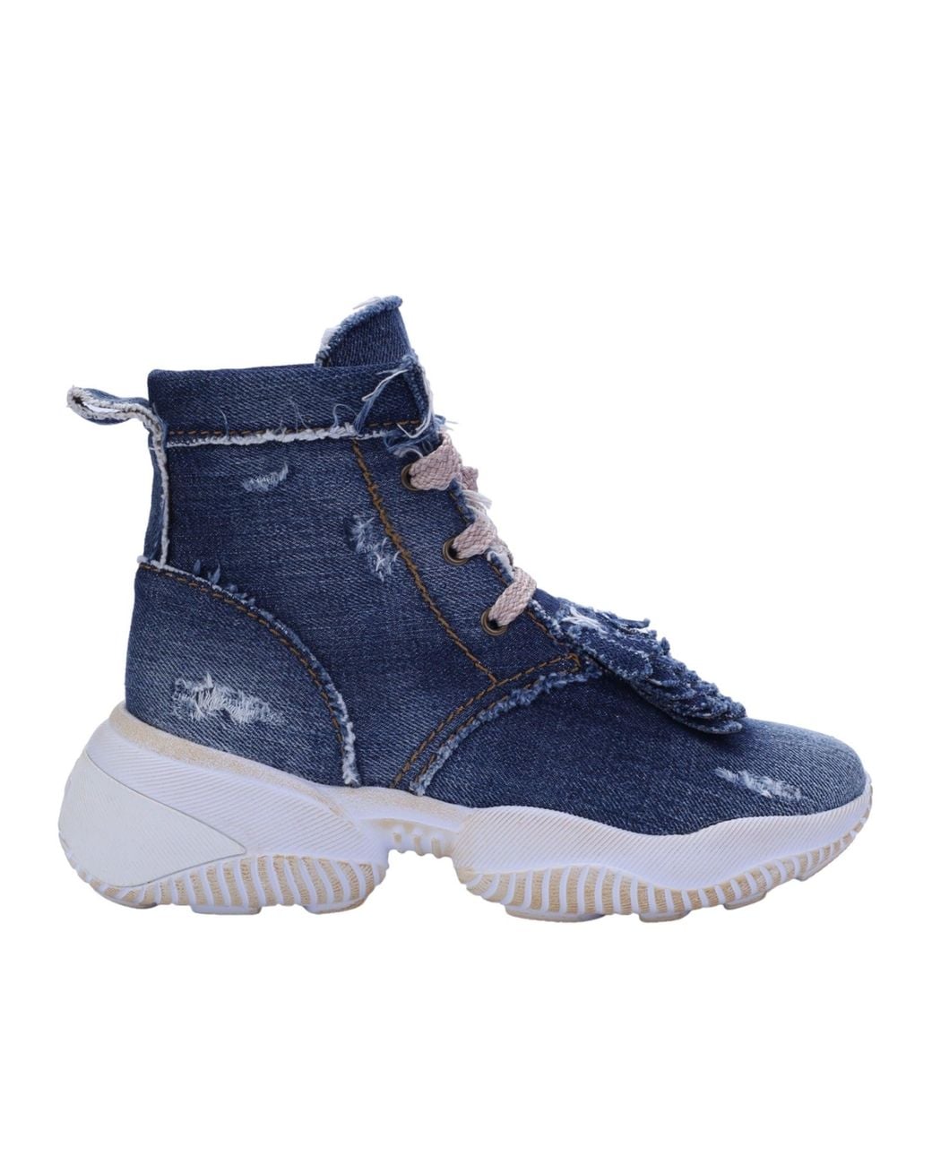 Hogan Blue Interaction Denim High-Top Sneakers