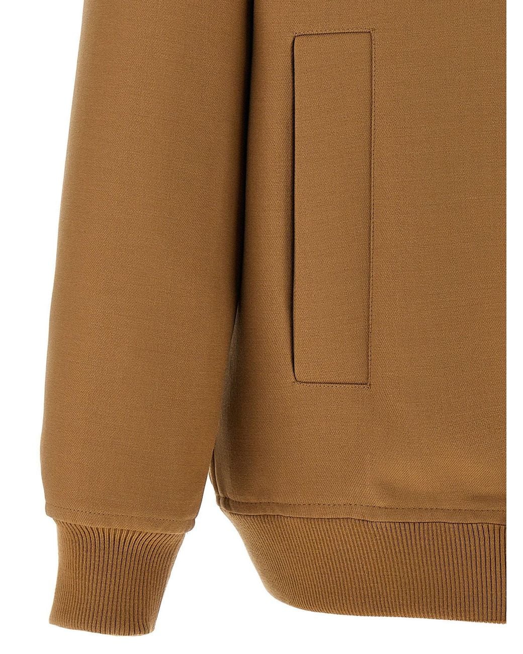 Gucci Brown Wool Blend With Ribbed Knit Jacket